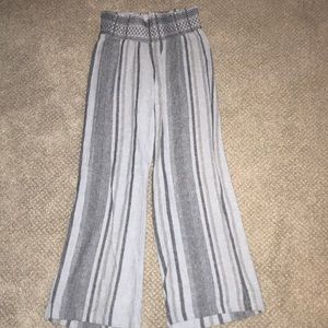 Indigo Rein smocked waist linen pants